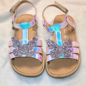 Butterfly Metallic Toddler Sandals